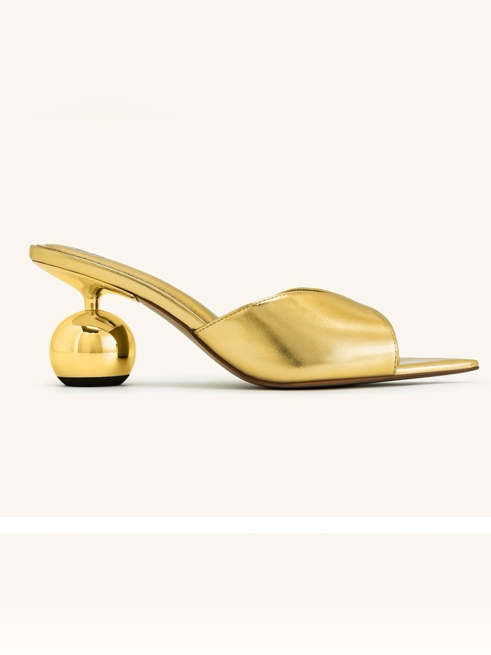 JW PEI Metallic Gold Sculpted Heel Mules - Picture 3 of 8
